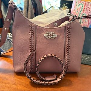 Brighton Mauve Braided Crossbody Bag